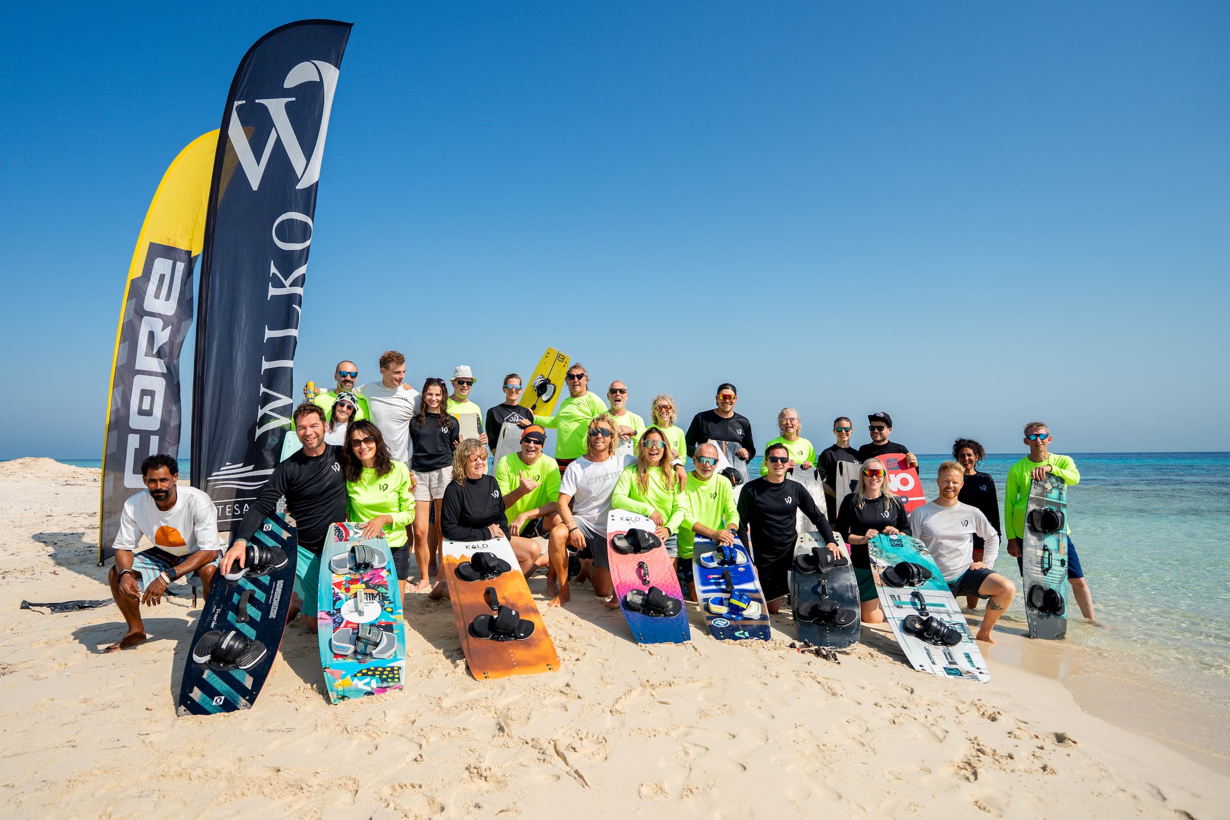 The Wilko Kitesafari crew on a Red Sea sandbank
